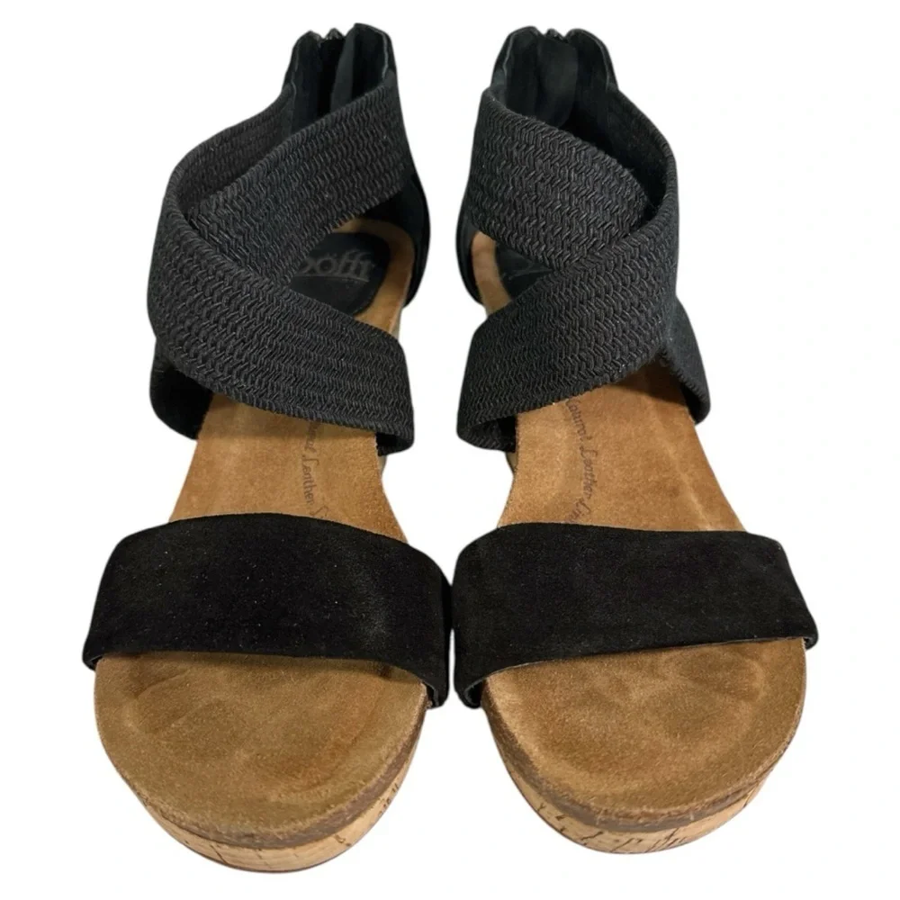 Chic Black Wedge Sandals size 8.5